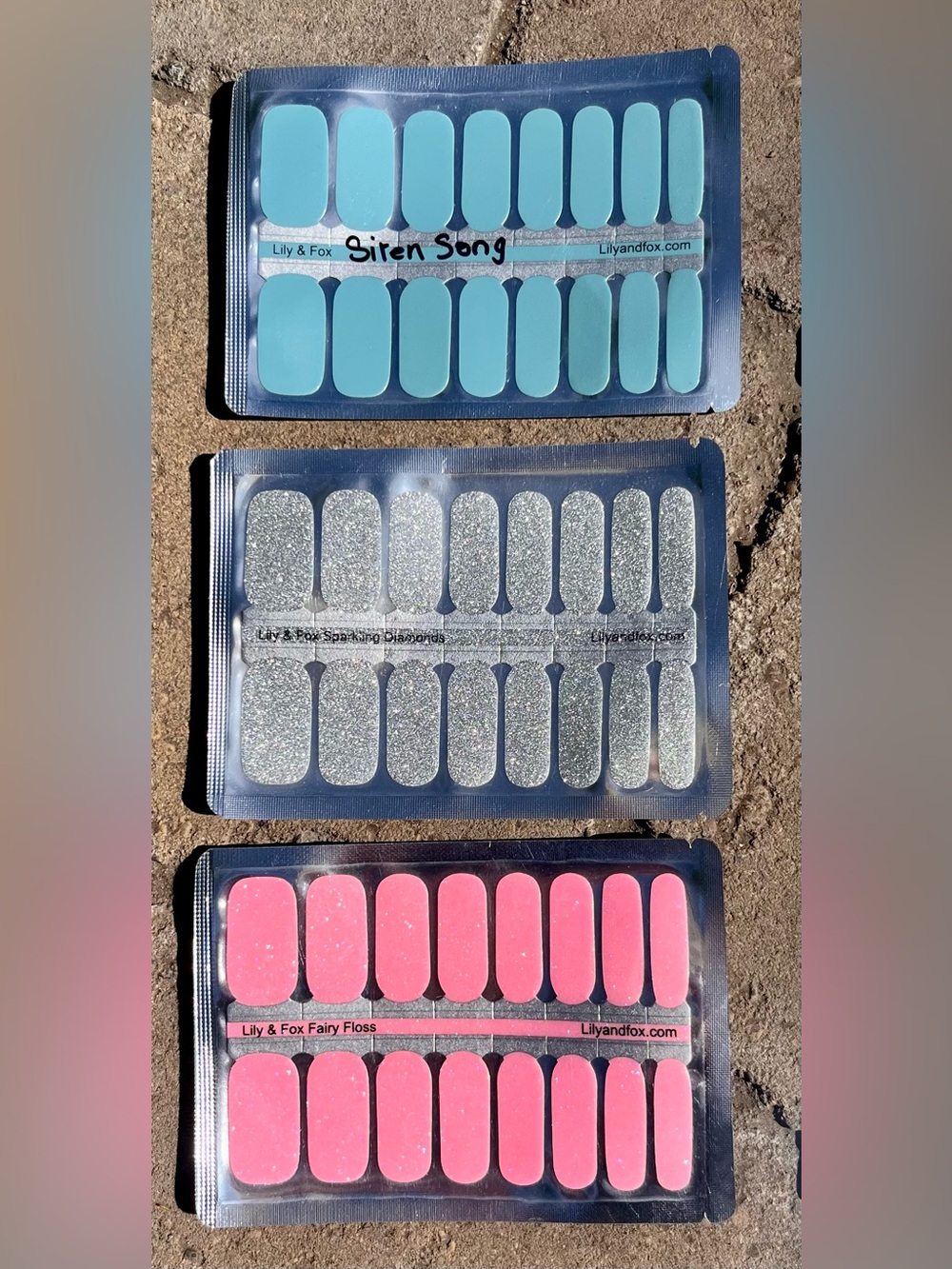 Lily & Fox lot of 9 packs of Nail Wraps. Assorted Colors. All NIP. - Picture 2 of 4